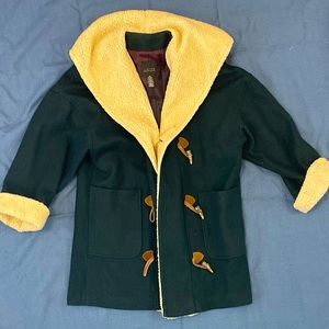 LIMITED London Paris/New York Green/Wool Pea Coat Hoodie